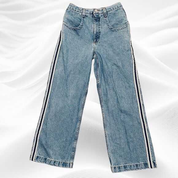 Vintage ZONZ Jeans Unisex 14R (26X27) Blue Relaxed Crop Skater 90's Y2K Raver - Picture 1 of 7